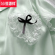 恒源祥冰丝睡衣女夏天短袖公主风性感蕾丝家居服套装2025年新款夏季可爱 YX9201开/衫双短宠物猫 XL 115-130斤