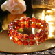 Junliang Collection Grade 7A+ Auspicious Red Glue Flower Tanzania Old Mineral Light Luxury Crystal Good Luck Bracelet Jirui Stone 10mm