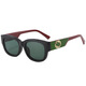 Chenyin Pengxuan Neue Mode Sonnenbrille für Frauen mit hochwertigem Sinn für lila-vorsichtige Internet-Promi-Straßenfotografie Retro European und American Oval Cross-Grate Ink Black Frame Grey Film