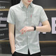 Hailan Home's brand 2025 new shirt summer men's short-sleeved plaid shirt casual Korean style slim and pure 844 khaki L 105-119Jin [Jin equals 0.5 kg]