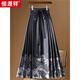 Hengyuanxiang New Chinese Style Horse Face Skirt Women's Summer Slimming Temperament 2025 New One Piece Long Skirt Hanfu Pleated Skirt 9888 Blue One Size