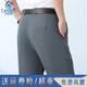 百斯盾冰丝西裤男夏季薄款中年宽松直筒男士西装裤垂感男裤子 浅卡其6630 29 腰围2尺2