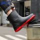 Botas de lluvia Huili Tubo corto para hombres Zapatos impermeables al aire libre para lavar de autos de lavado de autos de lavado a la pesca Botas de lluvia resistentes al desgaste 5388 Rojo 40