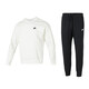 Nike (NIKE) sports suit sweatshirt men's 25 spring new fitness training pullover fashionable sweatpants trousers two-piece set FN3889-133/white+FN3802-010/black M