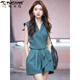 Woodpecker (TUCANO) cotton niche vest shorts goddess suit 2025 summer new style dignified fashion age-reducing two-piece set 5247 blue L [Suggested 105-115Jin [Jin equals 0.5 kg]]