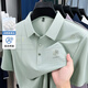 Lanrenfang luxury mulberry seiden kurzärmelig t-Shirt Herren 2025 Sommer Revers Polo-Hemd coole Geschäfte Casual halbärmelige Top 2677 Navy Blue 2xl Empfohlenes Gewicht 148-165 Jin [Jin gleich 0,5 kg]