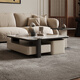 
Dipu Italian minimalist style microcrystalline stone tea table storage storage with double stool 0.8 meters high and low tea table combination #2575