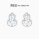 Chao Acer Hulu Fulu Platinum Earrings for Women PT950 Mirror Flash Earrings Birthday Gift for Women Priced One Pair (Free Silicone Ear Plugs), Labor Cost 300 Yuan 2.05g