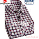 Pierre cardin new men's long-sleeved shirt spring and autumn thin cotton plaid loose iron-free business shirt 848-long sleeves with pockets Thin M (100-115Jin[Jin equals 0.5 kg])