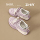 ZHR women's shoes, sports shoes, women's thick sole height-enhancing and training shoes for women | dopamine color matching dad shoes student commuting trends Taro purple 37
