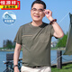 恒源祥冰丝短袖T恤男士父亲节中老年人夏季新款圆领爸爸夏装百搭上衣男 TC-691 藏青 2XL 180 建议150-165斤以内穿着