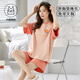 
Hengyuanxiang Women's Short Sleeve Pajama Set in Summer comes with a chest pad integrated large-size thin pure cotton summer home clothes can be worn outside GXT1047 M (recommended 75-95Jin [Jin equals 0.5 kg])