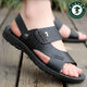 
Woodpecker head layer cowhide sandals men's summer casual two-wear driving beach shoes 9928 brown [top layer cowhide] 38