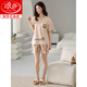
Langsha 2025 new pajamas for women in summer pure cotton short-sleeved sweet casual sports home clothing set Z9856 M [recommended 80-100Jin [Jin equals 0.5 kg] wear]