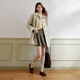 Xiangying Bain Style Khaki Windbreaker pour les femmes 2025 AUTOMNE NOUVEAU BRITAINE SPLICE SPLICE MIDE LONGE LANGE VETULE CONSUDANTE KHAKI S 155 / 80A / 85-95JIN [Jin est égal à 0,5 kg]