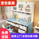 Solid wood desk computer desk bookshelf bookcase integrated combination children's study table and chair bedroom student writing table home YAYJ616# solid wood color single table 100x60x186cm