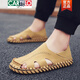 Cartelo Rom Herren Sandalen Sommer extra groß Größe Schwarz Neu atmungsaktives fauler Fahren lässige Schuhe Weiche Sohle Fahren Herrenschuhe 9926 Beige 38
