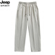 Jeep Spirit Jeep Ice Seidenhose Herren Sommer Dünne lose, gerade kühle, atmungsaktive Casualhosen Herren All-Match Sporthose 6636 Black [Hosen] M etwa 90-110jin [Jin gleich 0,5 kg] kann getragen werden
