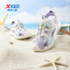Xtep Children's Beach Shoes Summer Girls, Middle and Large Children Knob Buckle Easy to Put on and Take Off Comfortable, Breathable, Fashionable and Versatile Sandals Snow Blue Purple/Tranquility Blue 33