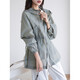 
TOUCH MISS long-sleeved thin coat for women 2025 summer new loose lazy style drawstring waist hooded top for women green L