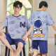 Cat Man (MiiOW) Summer Men's Cotton Silk Pajamas Casual Set Short Sleeve Shorts Pure Cotton Thin Style Home Suit for Junior High School Students XY1390 Mary L Standard [Suggested Height 165-173 Weight 115-