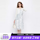 S.DEER San Dioxia Personalized Women's Retro Floral Mesh Knitted Skirt Set S242Z1421 Ben White/9B S 160