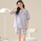 Mifan Su Fat Sister Large Size Women's Summer Short Sleeve Women's Short Sleeve Shorts Plus Chest Pad Home Clothing Set 3519 Short Sleeve Set No Chest Pad M Size All Size