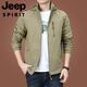 JEEP SPIRIT户外男士外套秋冬季2025新款中年男装秋装上衣服加绒夹克男春秋厚 9898黑色 款 加绒 M