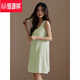 Hengyuanxiang pajamas with chest pad for women's home clothing vest short skirt with inner buzzing dots girl student dormitory breathable thin summer green vest skirt 11975 L (suitable for 100-120 Jin [Jin equals 0.5 kg])