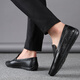 Septwolves Lederschuhe Herren Beanie Schuhe Echtes Leder Sommer atmungsaktives weicher Leder Softer Kick mittleren Alters Gelegenheitsschuhe 2629_black 39