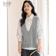 Chushen Spring and Autumn 100% Pure Wool Sweater Knitted Vest Women's Fashion V-Neck Versatile Stacked Sweater S53Y119