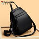 
Woodpecker's new genuine leather women's backpack for commuting simple large capacity trendy top layer cowhide backpack large bag black