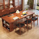 
Guanze simple solid wood desk dining table integrated and dual-purpose living room large board long desk office computer desk 9904#1.6m