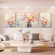 Peach Beauty Creme Blume Wohnzimmer Dekoration Gemälde Textur Triptychofa Hintergrund Wand Zusammenfassung Hängende Malerei Moderne einfache Wandveränderung 3890 Nektar-C [Standard goldbürstete Aluminium-Legierungsrahmen] Medium 70*50 Seiten 35*50 [Textilkristallporzellanstrich]