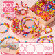 Riz de sucre, en constante évolution, éclaté, perles, perles, jouets, maison de jeu, filles bracelets de bricolage faits à la main, enfants de 3 à 6 ans