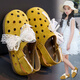 Linbuxan Princess Sandals Girls 2025 Été Nouveau style Bow Birken's Birken Fashion Hollow Hollow Shoes Girl Khaki [Picture principale] 25