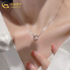 CHINA GOLD Pure Silver Necklace for Women Versatile Möbius Double Ring Pendant Jewelry Valentine's Day Birthday Gift for Girlfriend and Lover Today/Next Day Delivery Möbius Double Ring Necklace