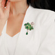Benheart Denmark green beads hanging brooch lotus temperament clear lotus high-end women's pin cheongsam national style corsage brooch - green beads hanging champagne gold