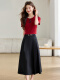 NOSSKISS luxury high-end brand dress for women 2025 summer new high-end commuting fashion trendy age-reducing set red (two-piece set) L
