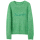 Sancai 2025 Winter New Loose Shoulder Sleeve Letter Embroidered Sweater Round Neck Pullover Sweater Top M Apple Green Pre-sale Shipment within 15 days of payment S 155/80A