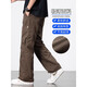 Catman (Miiow) Casual Hosen für Männer im Sommer Dünne lose, gerade lehre atmungsaktive Anti-Falten-Verschleiß-resistente Hosen Neue vielseitige vielseitige Hose 9857 Erdfarbe m