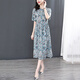 Ehangy light luxury brand dress for women 2025 summer new casual fashion design sense temperament comfortable floral skirt color L (100-115Jin[Jin equals 0.5 kg])