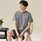 雅鹿男士睡衣男夏季短袖纯棉男款夏天薄2025新款男生大码家居服 HDE-9928 L 男