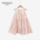 Mamimaca Momoco Girls Sommer reines Baumwollkleid Sommer Neues atmungsaktives Blumen -Baumwollkleid voller Druck 140