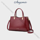 Anysmic Bag Damenbeutel Luxusmarke Handtasche Frauen 2025 Neues rotes Leder Frauenbeutel mittleren Mutter Tasche Wein rot