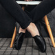 Goldlion (Goldlion) Frühlings- und Sommer 2025 Neue Doudou -Schuhe Herrenlederschuhe koreanische Version Fahren faule Schuhe Soziale Trend lässige Herrenschuhe Schwarz 9880 39