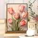 Three-Acre Tiger Heals Tulip Diy Digital Oil Painting High Difficulty Hand-Passing Time to Relieve Boredom Hand-Drawn Oil Painting Guest SJ13969 30*40cm Tightened Thickened Solid Wood Inner Frame