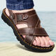 Kabaoluo (Kabaoluo) Sandales de chapeaux de vache de vache de couture véritable Nouvelle pages de plage masculines épaisses à semelles épaisses
