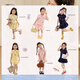 LUSON Little O Bao Children's Clothing Baby Embroidered Polo Dress Women's 2025 Summer New Girls' Fashionable Skirt Set
