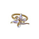 Französischer Iris Violet Emaille Öldrop Zirkonring für Frauen leichte Luxus Nische High-End-Index Finger Ring Neues Produkt J3271